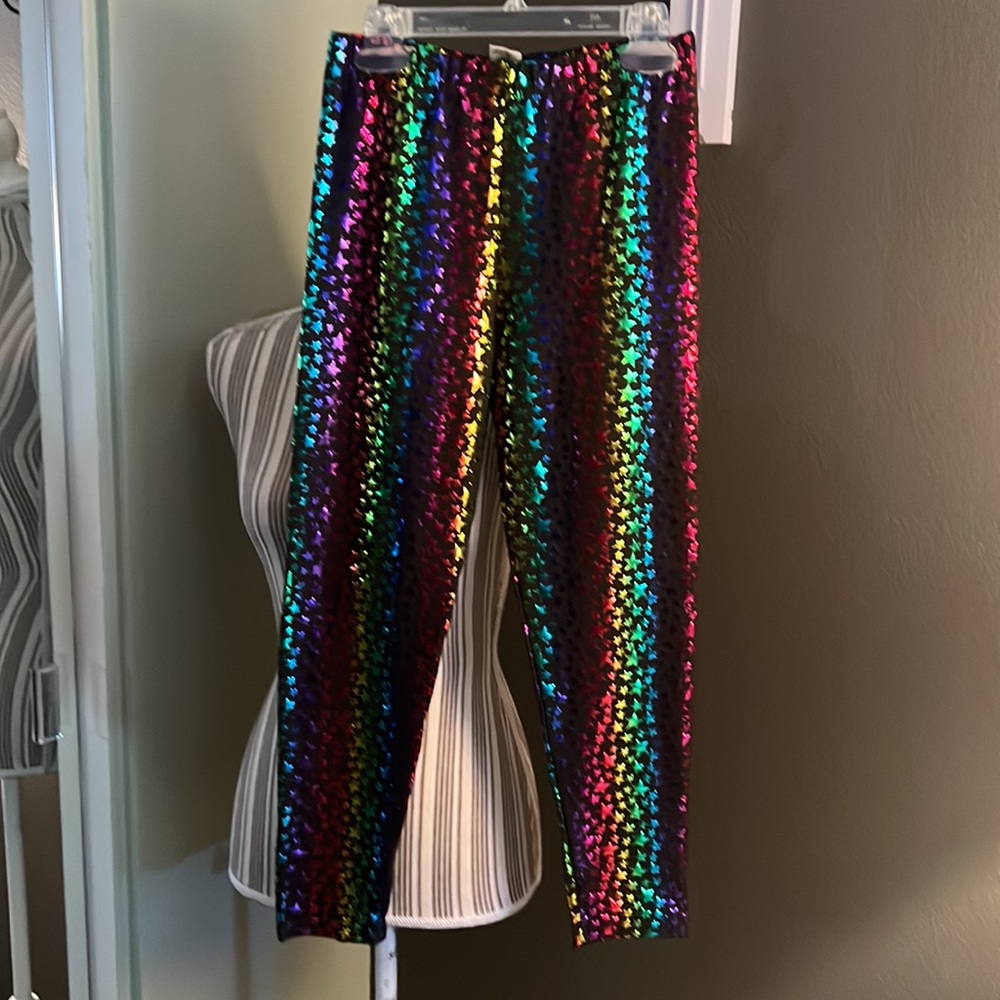 Girls Sparkly Stars stretchy pants size 10/12